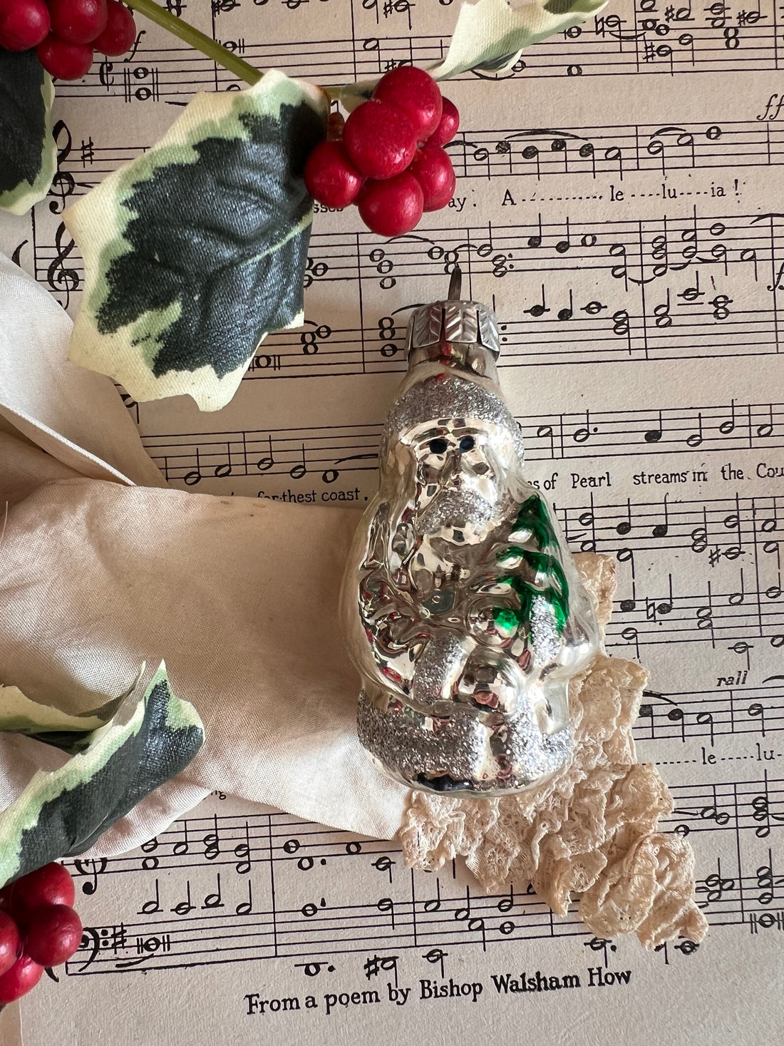 Kerstman kerstbal vintage