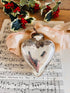 zilverkleurige kerstbal hart