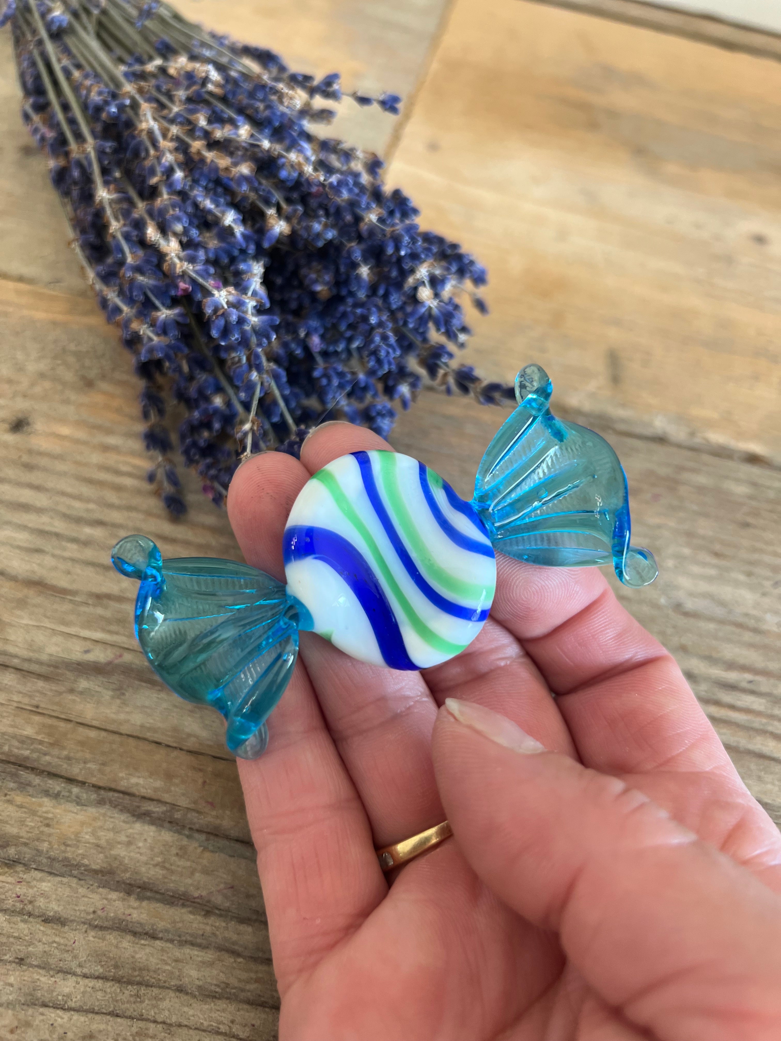 Vintage murano snoepje blauw