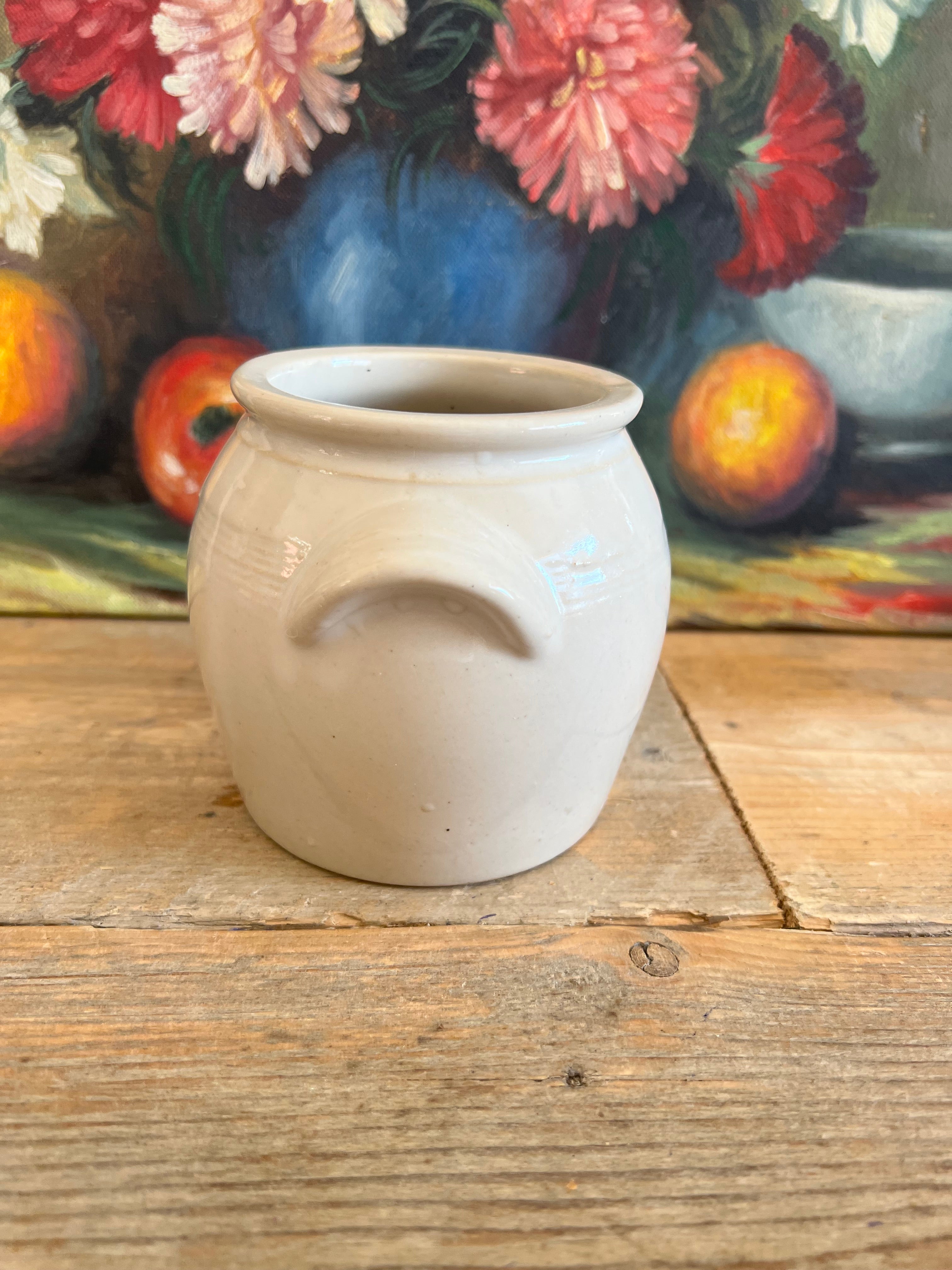 Beige mini confit pot