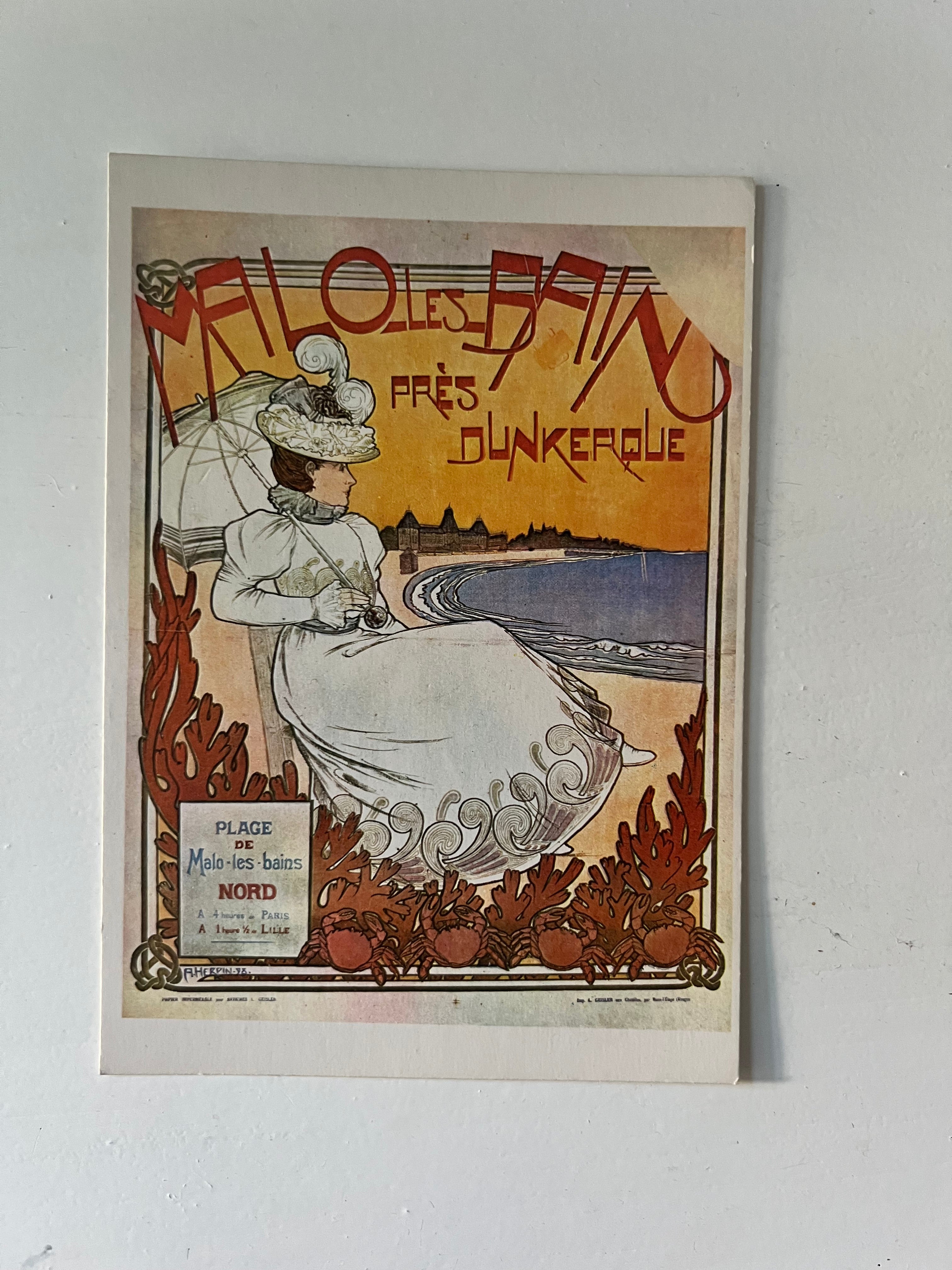 Set vintage ansichtkaarten van Franse badplaatsen