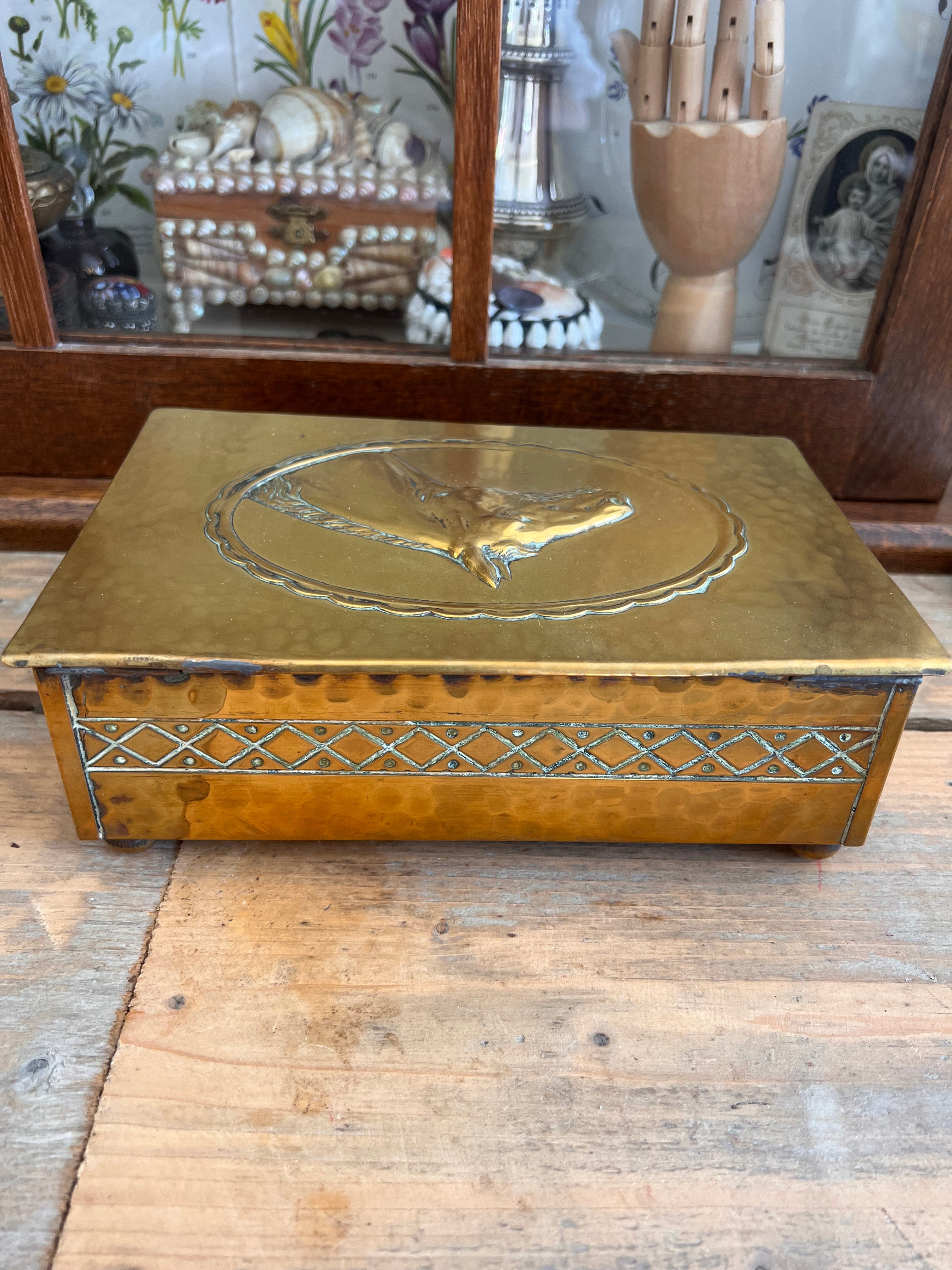 Brass storage box horse