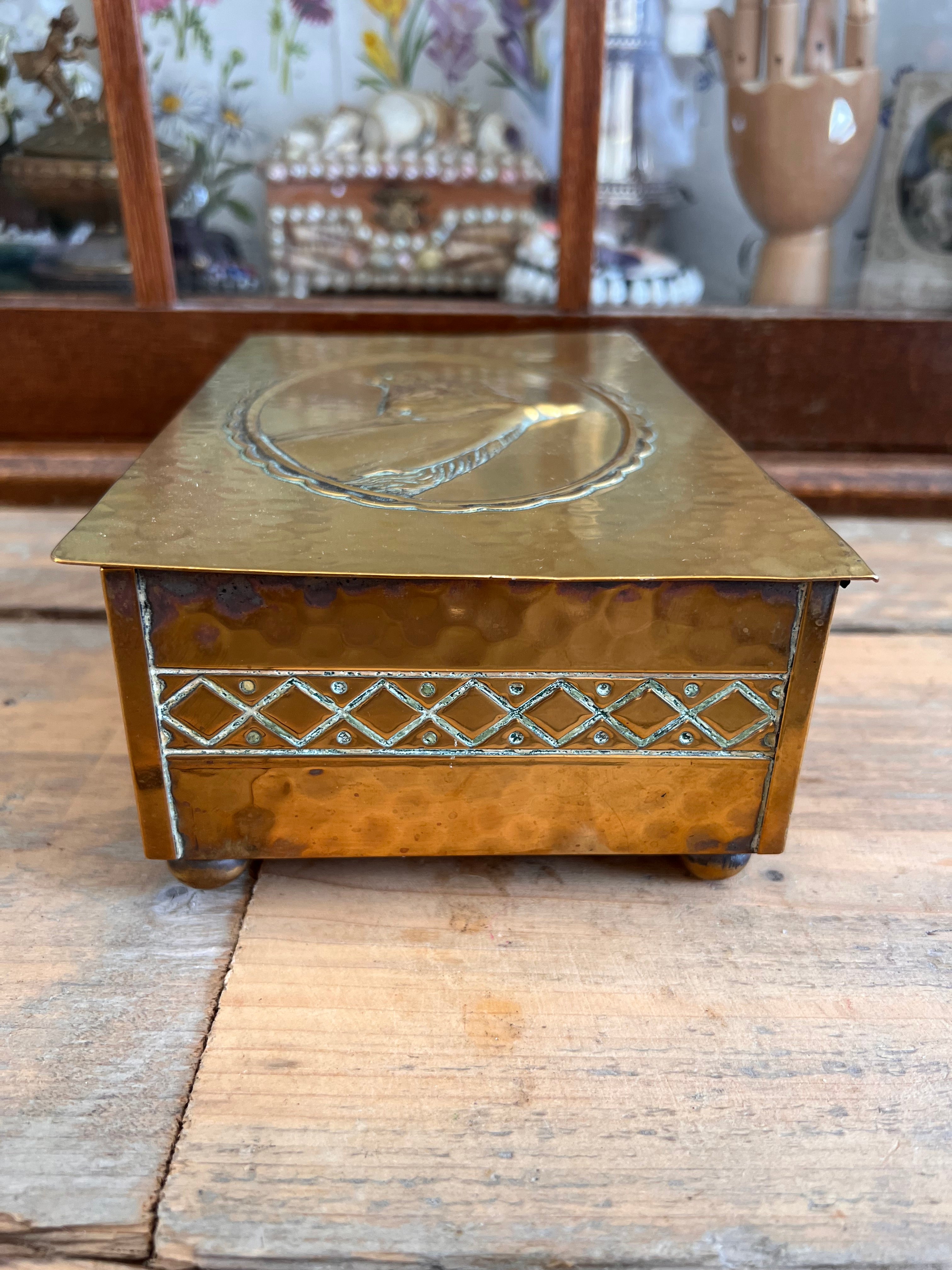 Brass storage box horse