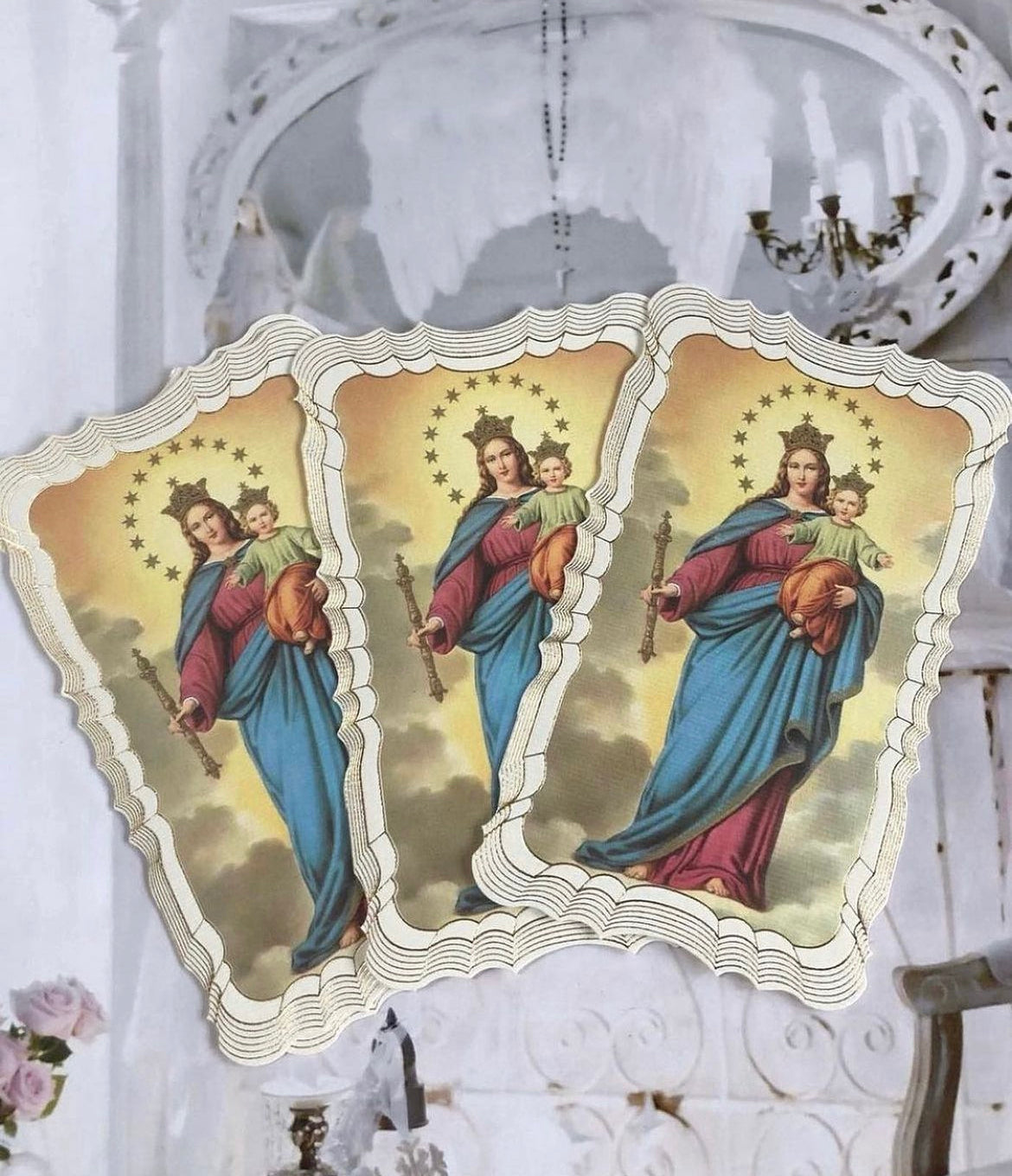 Vintage bidprentje Moeder Maria