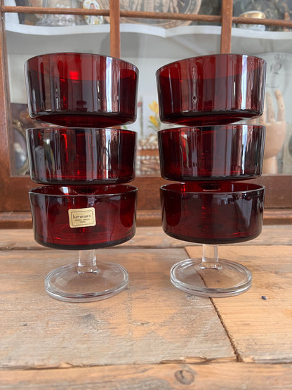 Stapelbaar dessertglas Luminarc rood