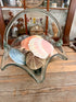 Antieke mondgeblazen mand van glas