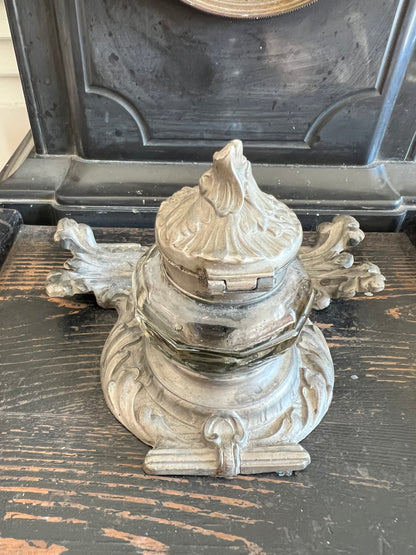 Victoriaanse inktpot tin