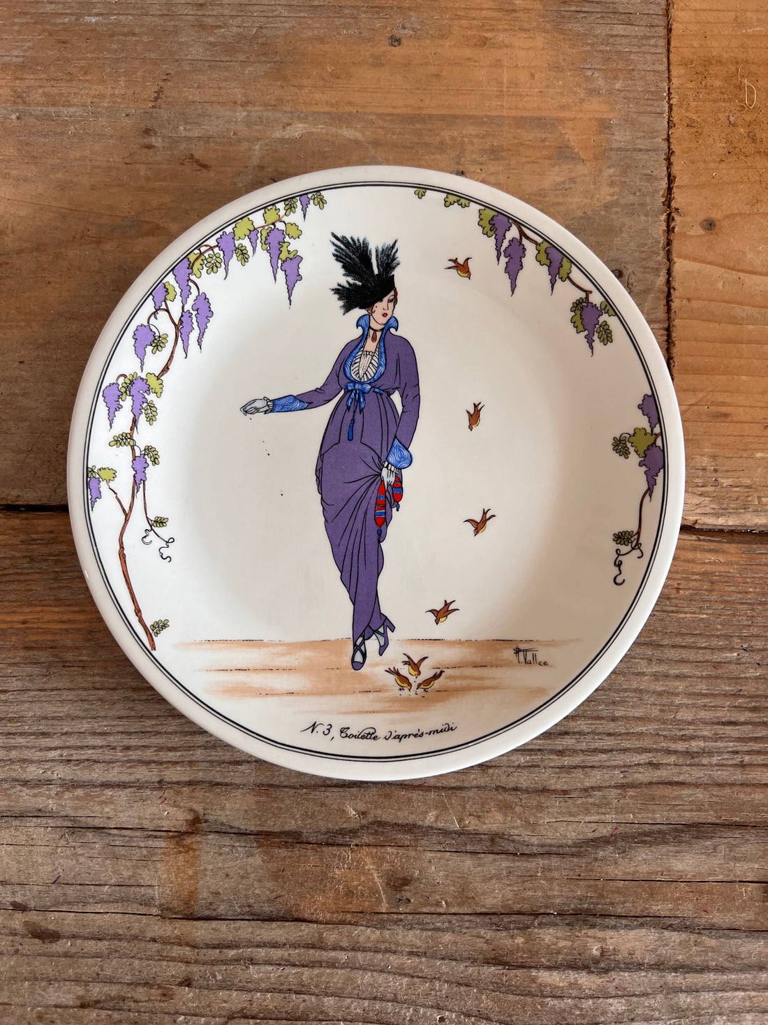 Villeroy &amp;amp; Boch dessertbordje, Design 1900 serie bordje, Gerda Wegener illustratie, art deco stijl bordje, exclusief dessertbord, Villeroy &amp;amp;Boch design bord, kunstzinnig servies, collectie dessertbord, luxe dessertbordje, vintage design bord, No. 3 Toilette d&