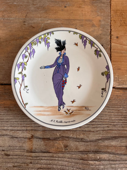 Villeroy &amp;amp; Boch dessertbordje, Design 1900 serie bordje, Gerda Wegener illustratie, art deco stijl bordje, exclusief dessertbord, Villeroy &amp;amp;Boch design bord, kunstzinnig servies, collectie dessertbord, luxe dessertbordje, vintage design bord, No. 3 Toilette d&