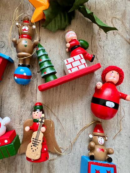 Houten kerstfiguurtjes voor kerstboom