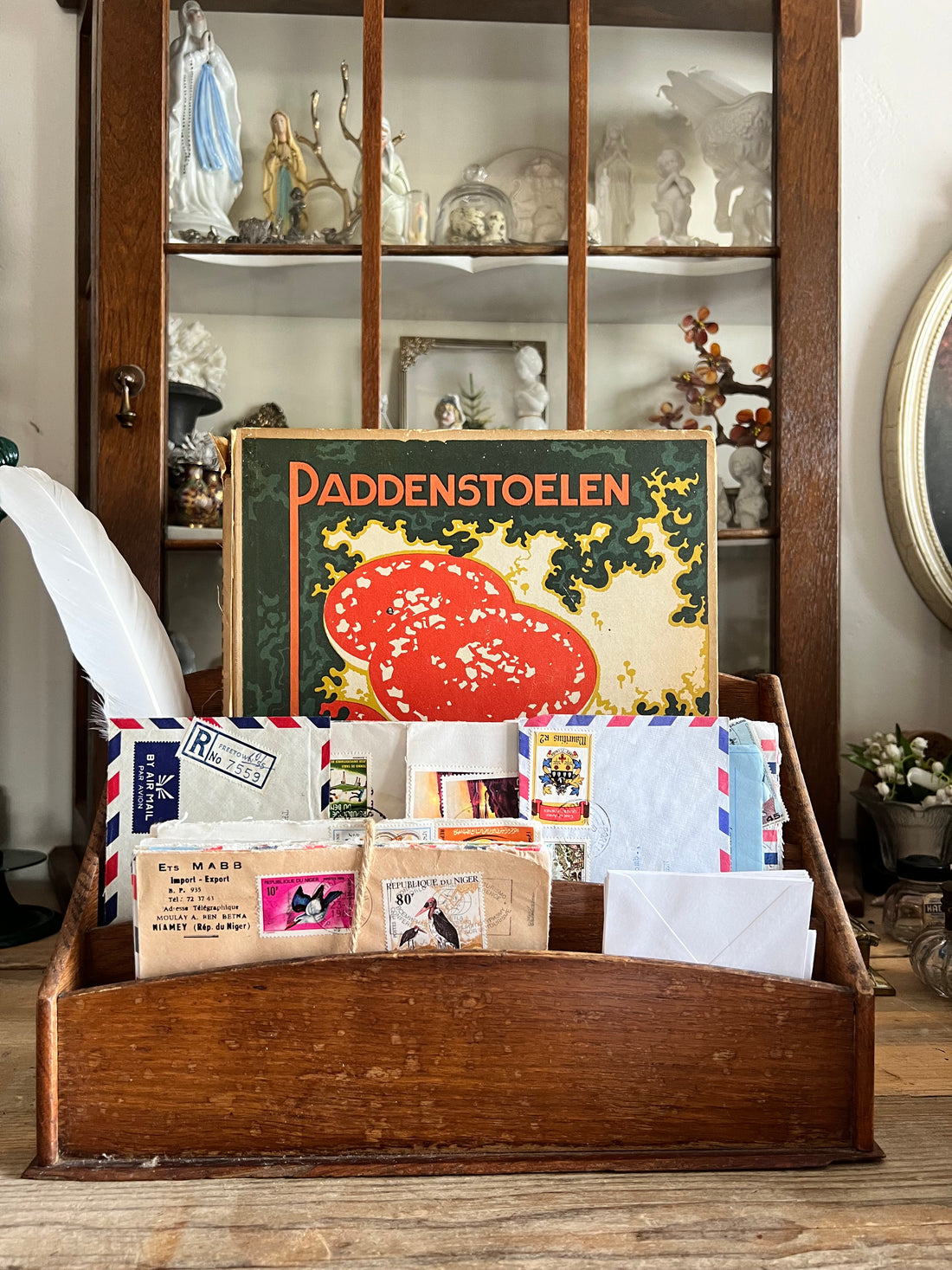 Art Deco brievenhouder eikenhout