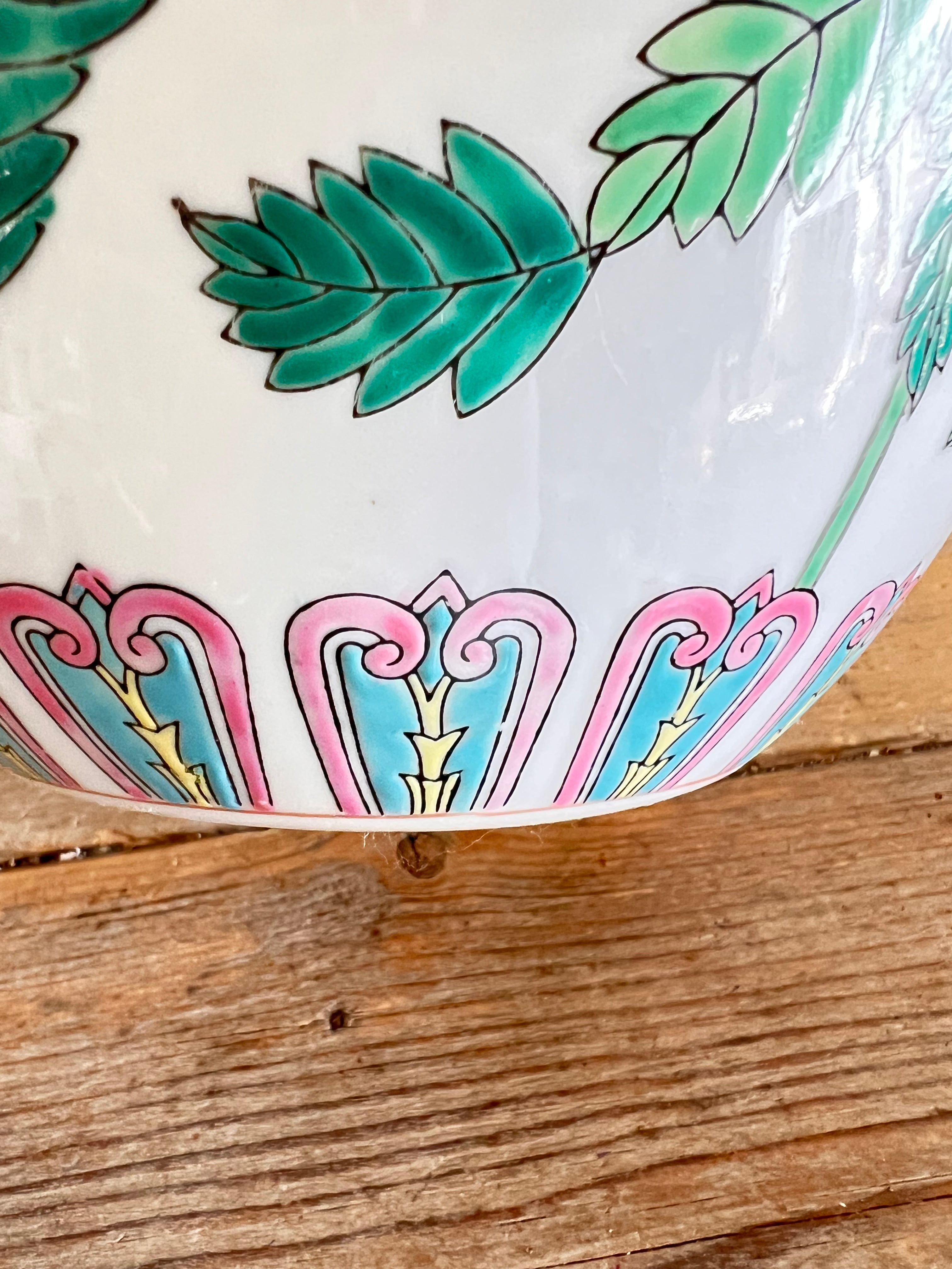 Chinese family rose gemberpot XL met zomers bloemendesign