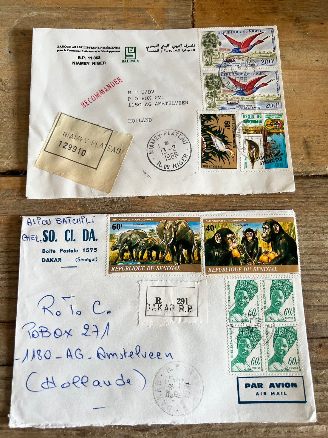 Set van 10 vintage enveloppen &quot;kameleon&quot;