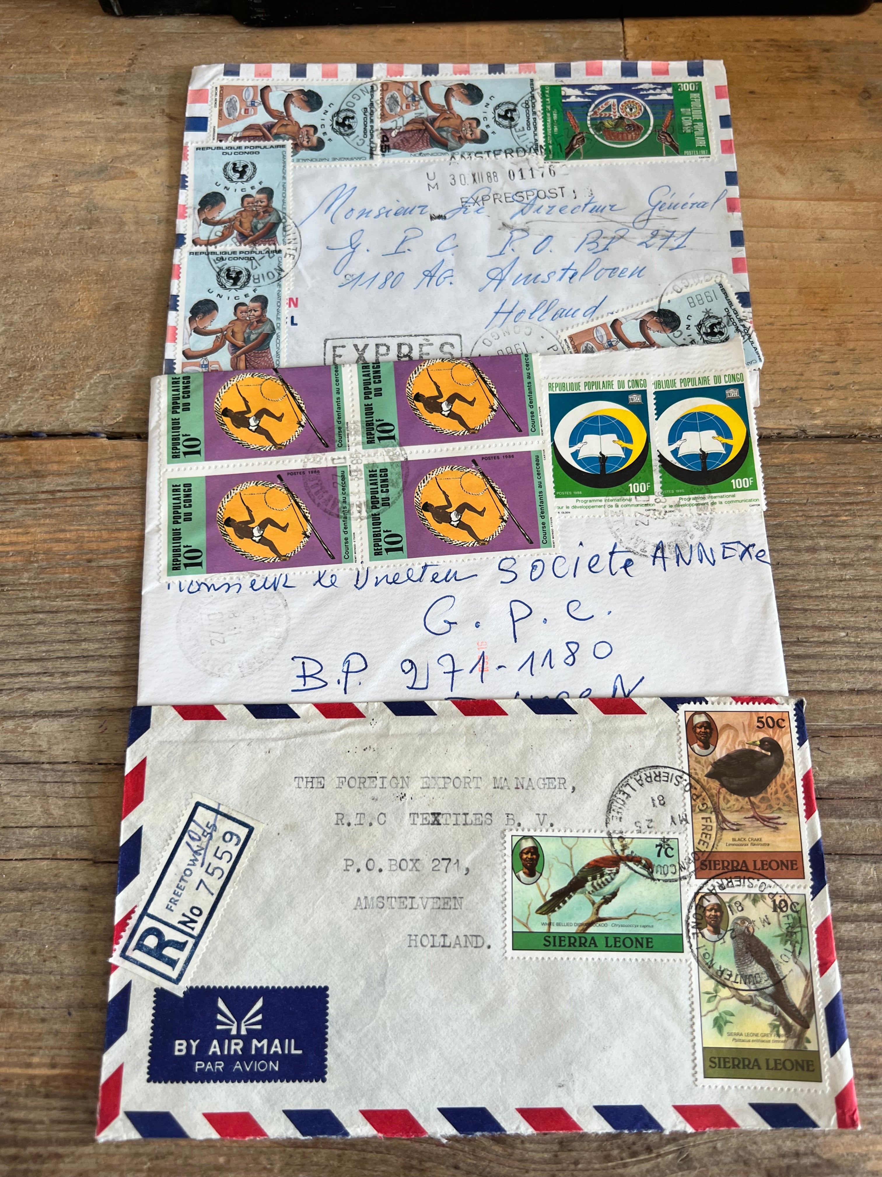 Set van 10 vintage enveloppen met postzegels &quot;Afrika&quot;