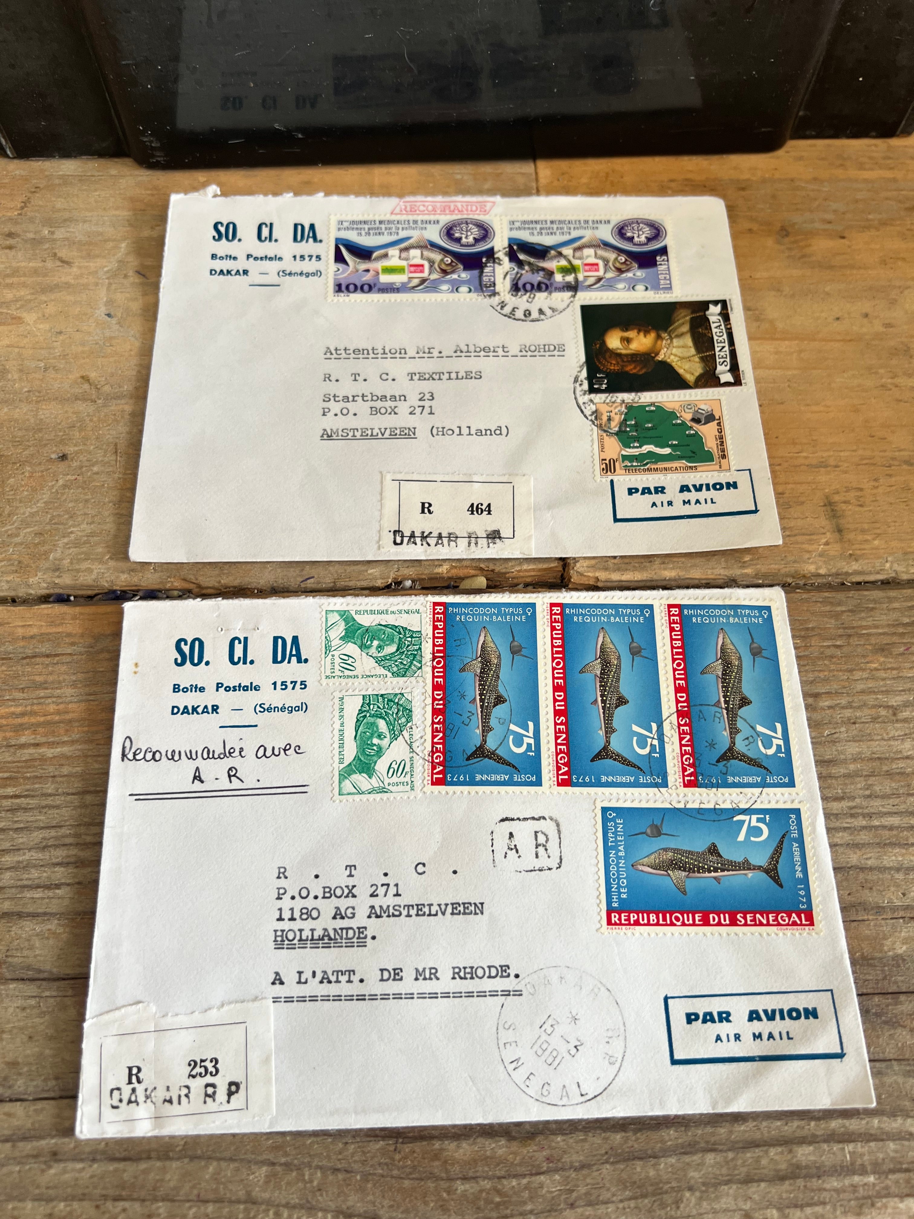Set van 10 vintage enveloppen met postzegels &quot;Afrika&quot;