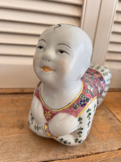 Chinese opiumsteun, opium pillow, Jingdezhenporselein, Chinees porselein, Oosterse woondecoratie, vintage interieur, verzamelobject, Chinese woonaccessoires, uniek vintage object