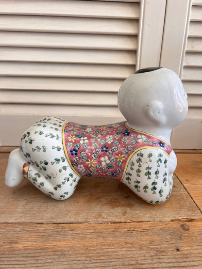 Chinese opiumsteun, opium pillow, Jingdezhenporselein, Chinees porselein, Oosterse woondecoratie, vintage interieur, verzamelobject, Chinese woonaccessoires, uniek vintage object