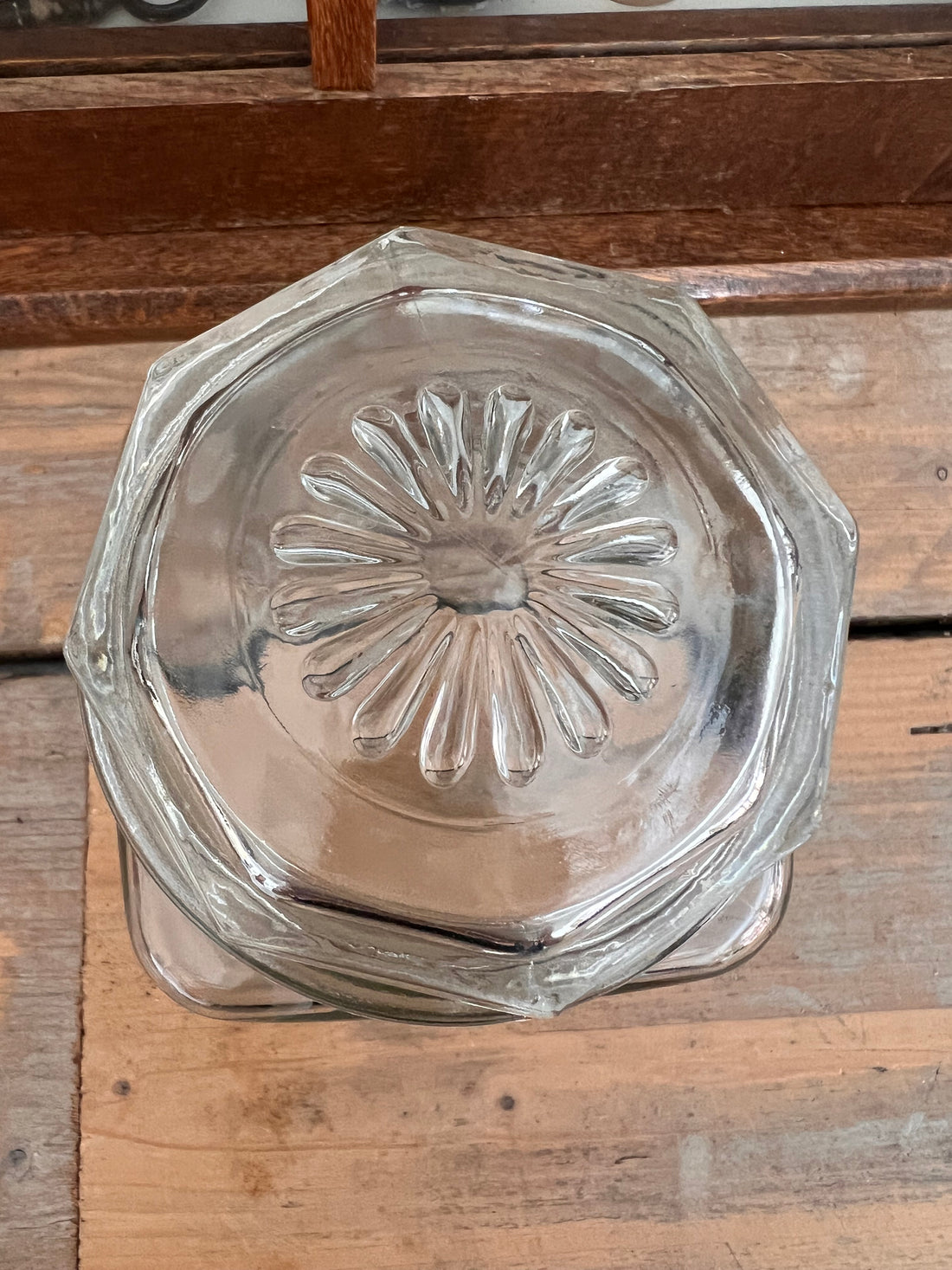 Vintage storage jar glass