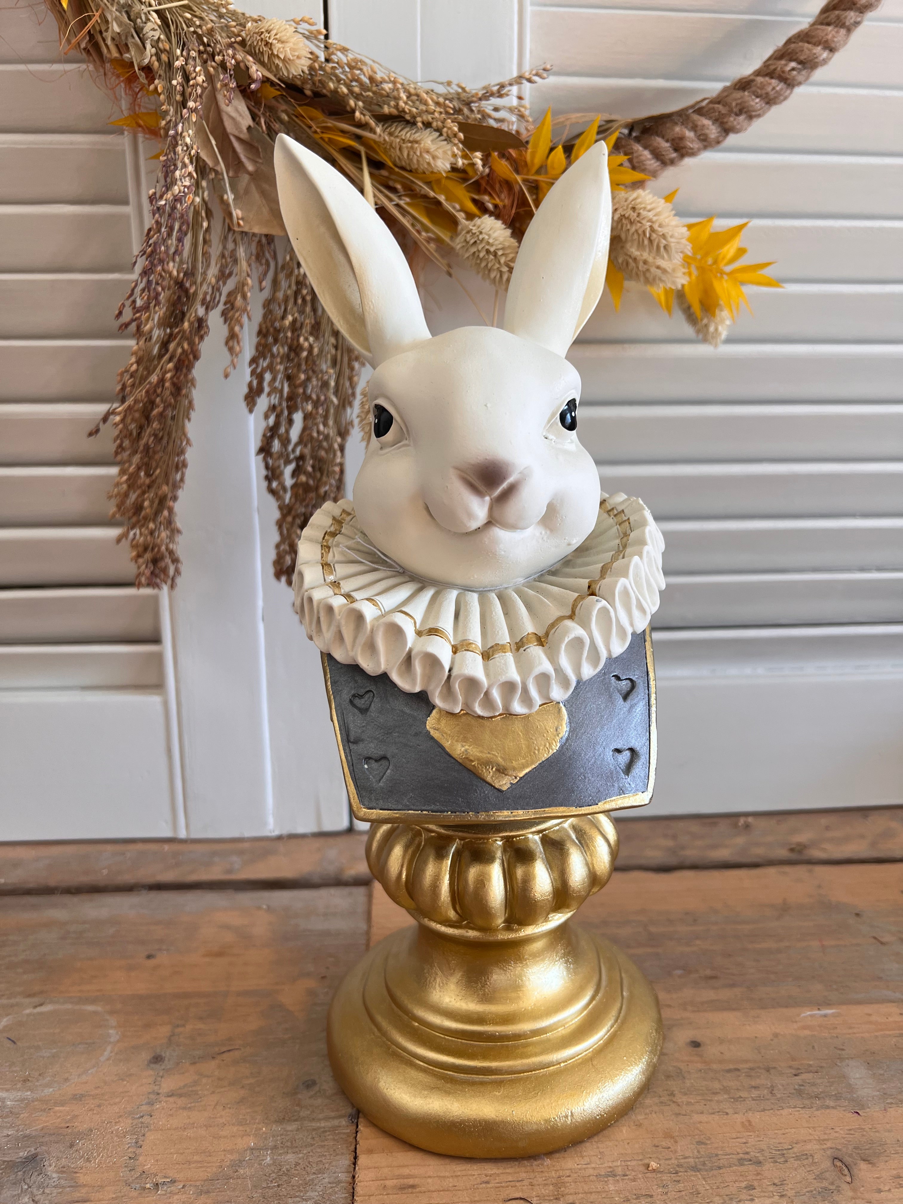 Borstbeeld wit konijn Clayre &amp; Eef