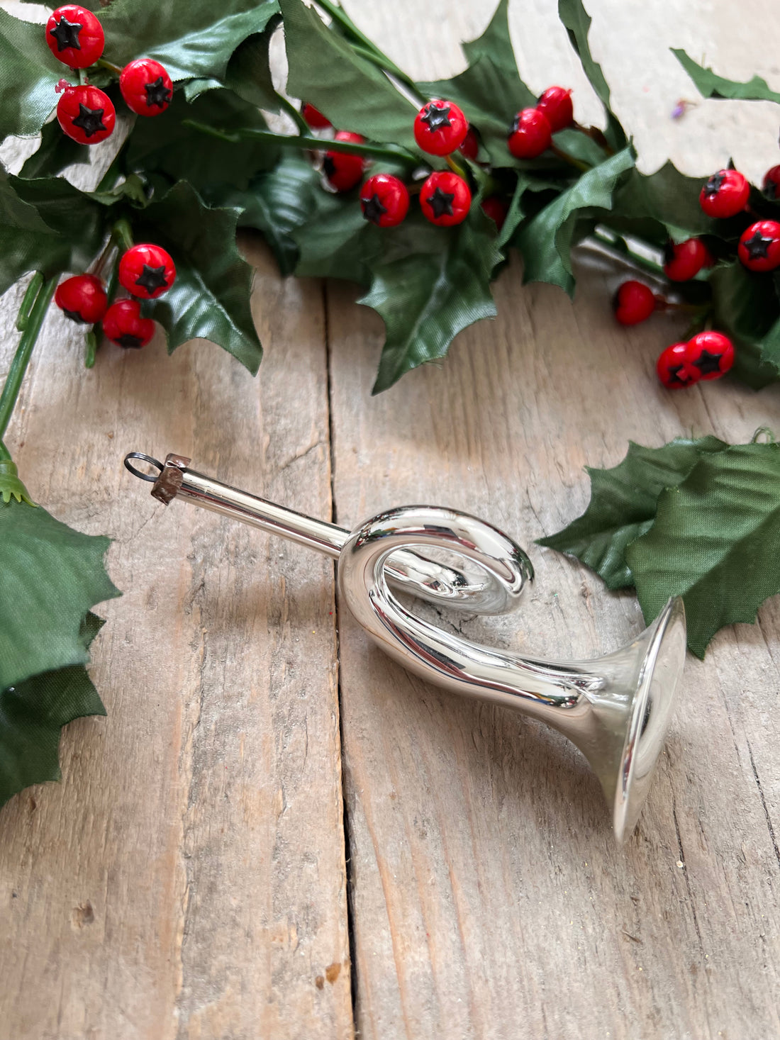 Trompet kerstbal vintage 