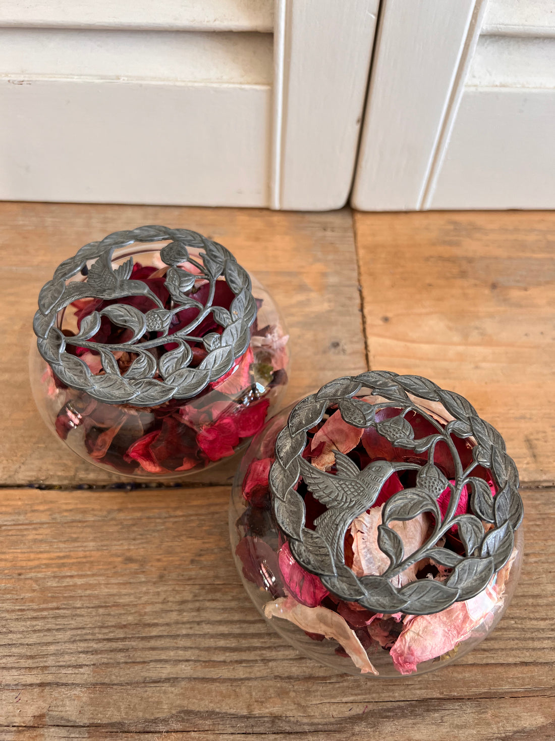 Potpourri schaaltje jaren 80 tinnen deksel