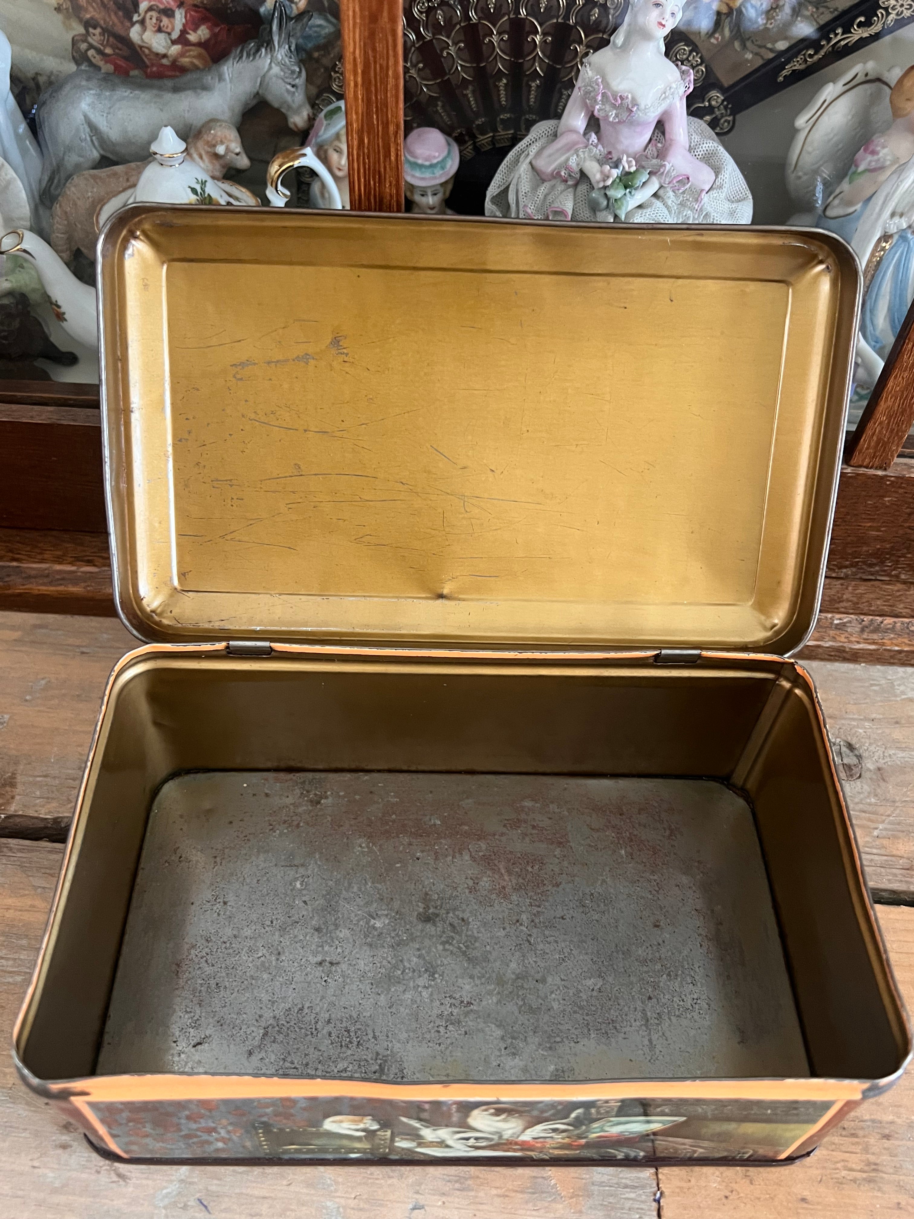 Brocante blik met katten