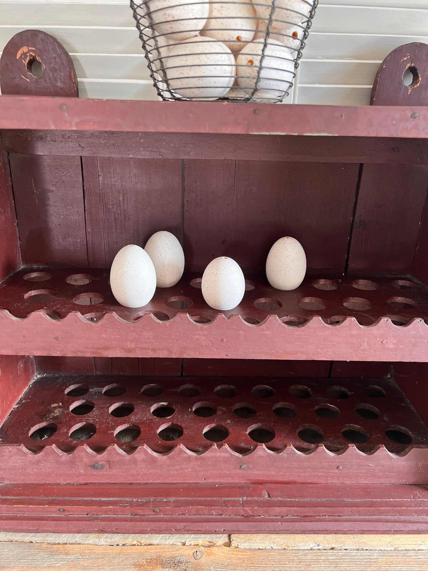 Vintage eierenrek hout