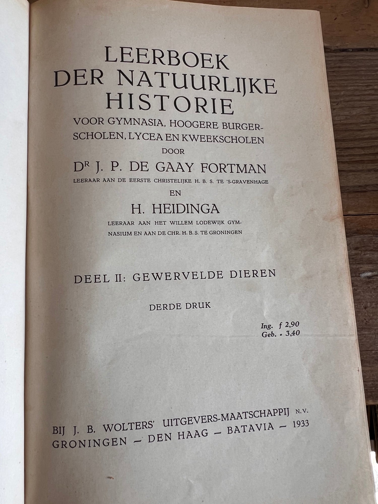 Leerboek der natuurlijke historie - Deel II gewervelde dieren