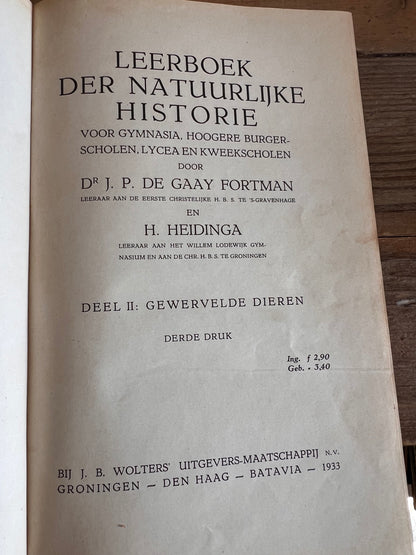 Leerboek der natuurlijke historie - Deel II gewervelde dieren