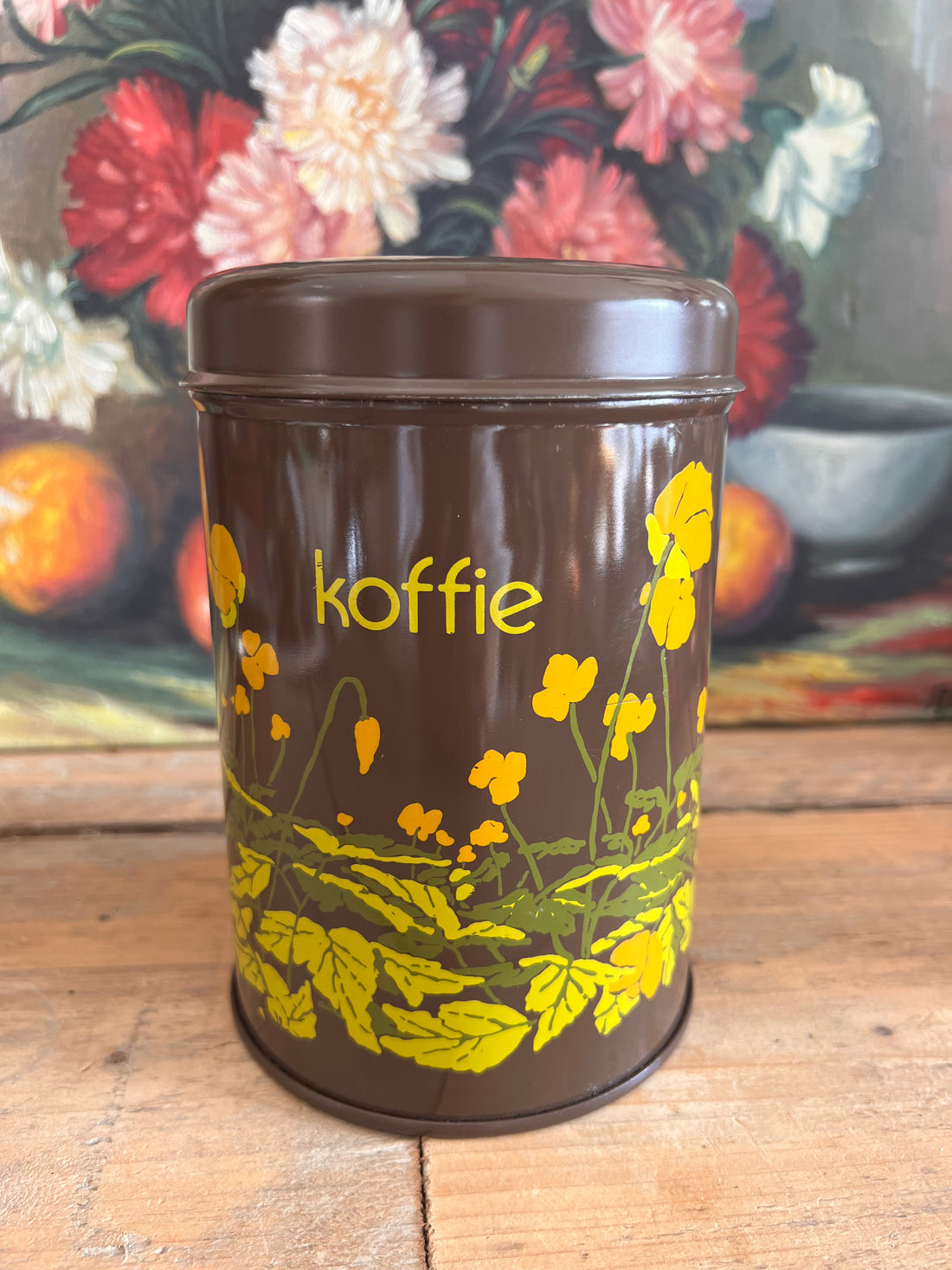 Brabantia voorraadblik voor koffie bruin boterbloem