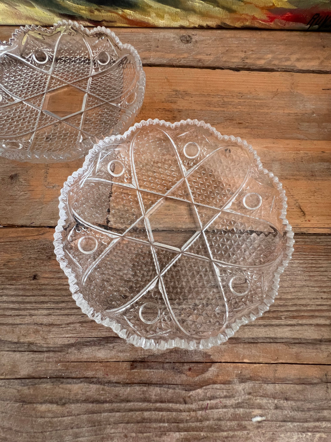 Vintage dessertbordjes van glas