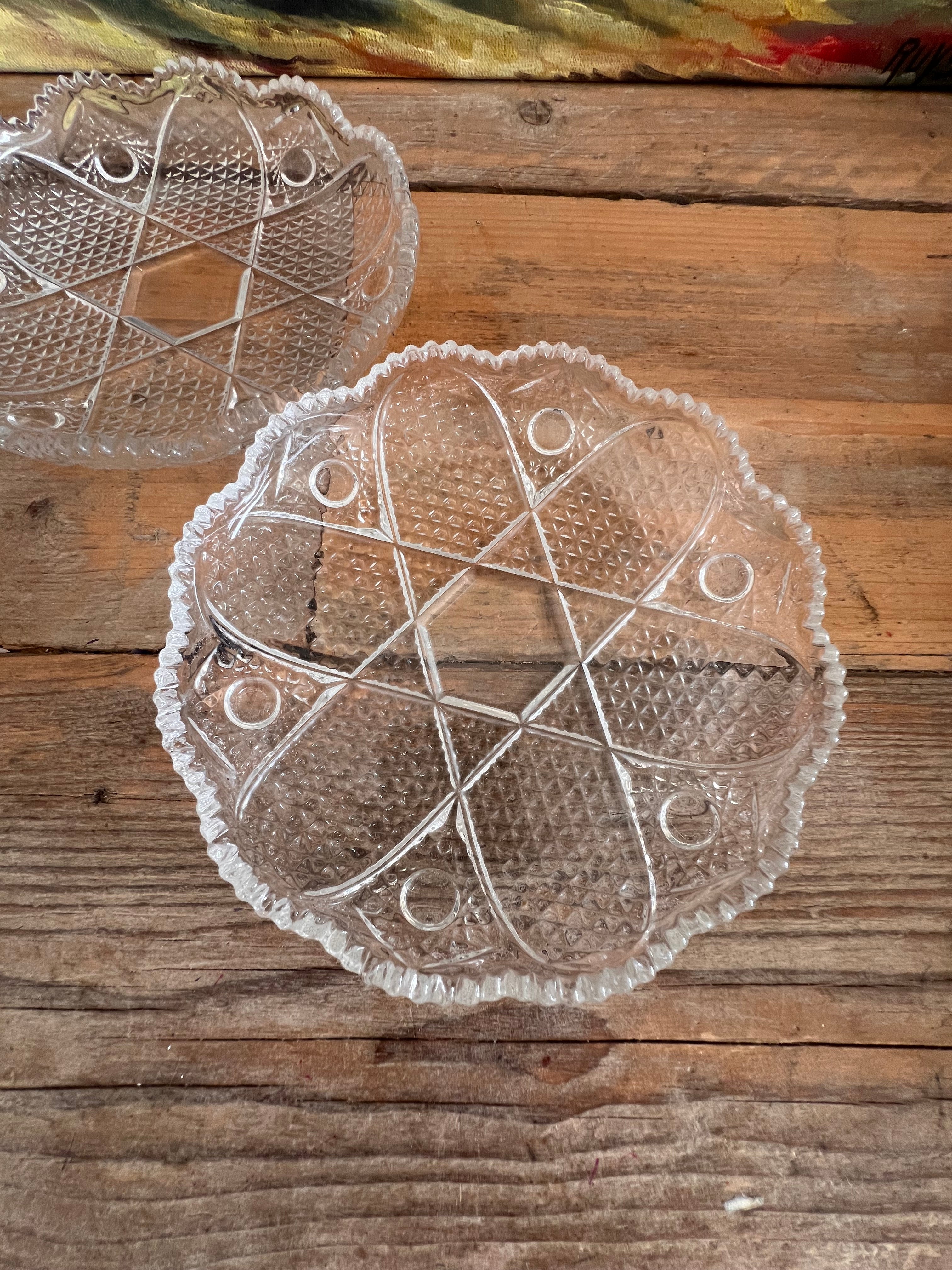 Vintage dessertbordjes van glas