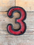 Huisnummer 3 rood jaren 70 vintage