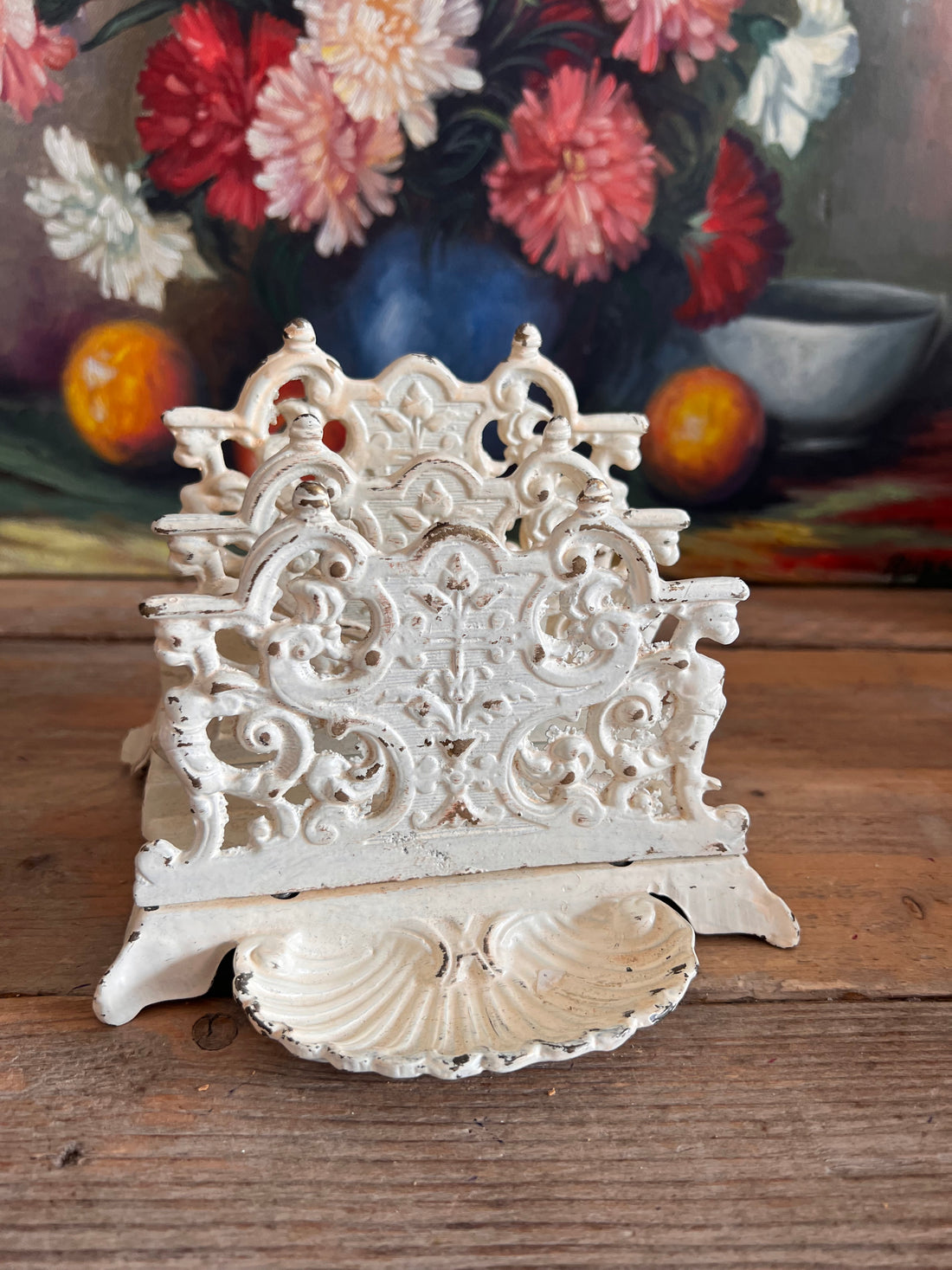 Vintage brievenhouder crèmekleurige