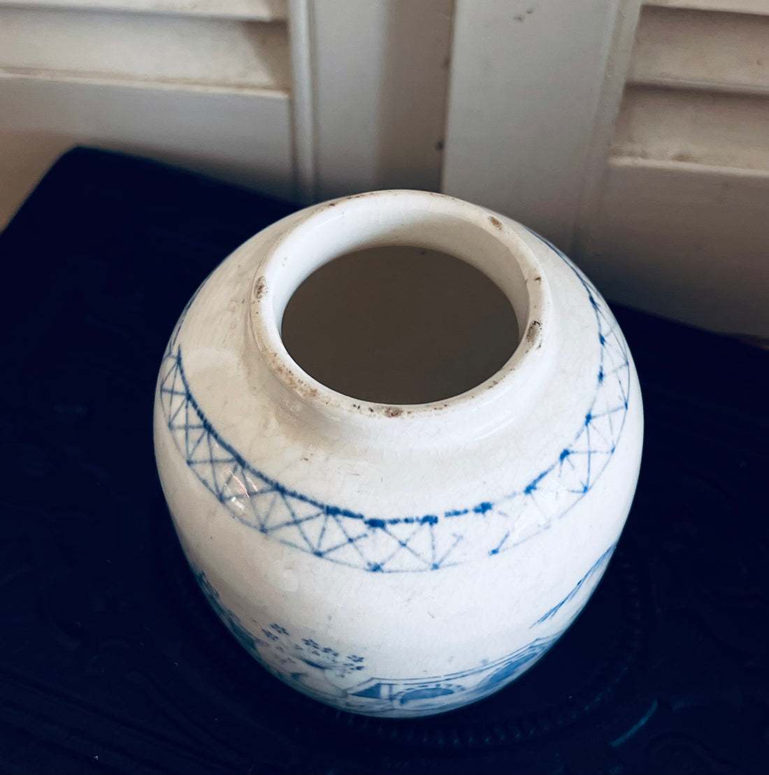 Prachtige Chinoiserie blauw-witte gemberpot uit de tweede helft van de 19e eeuw