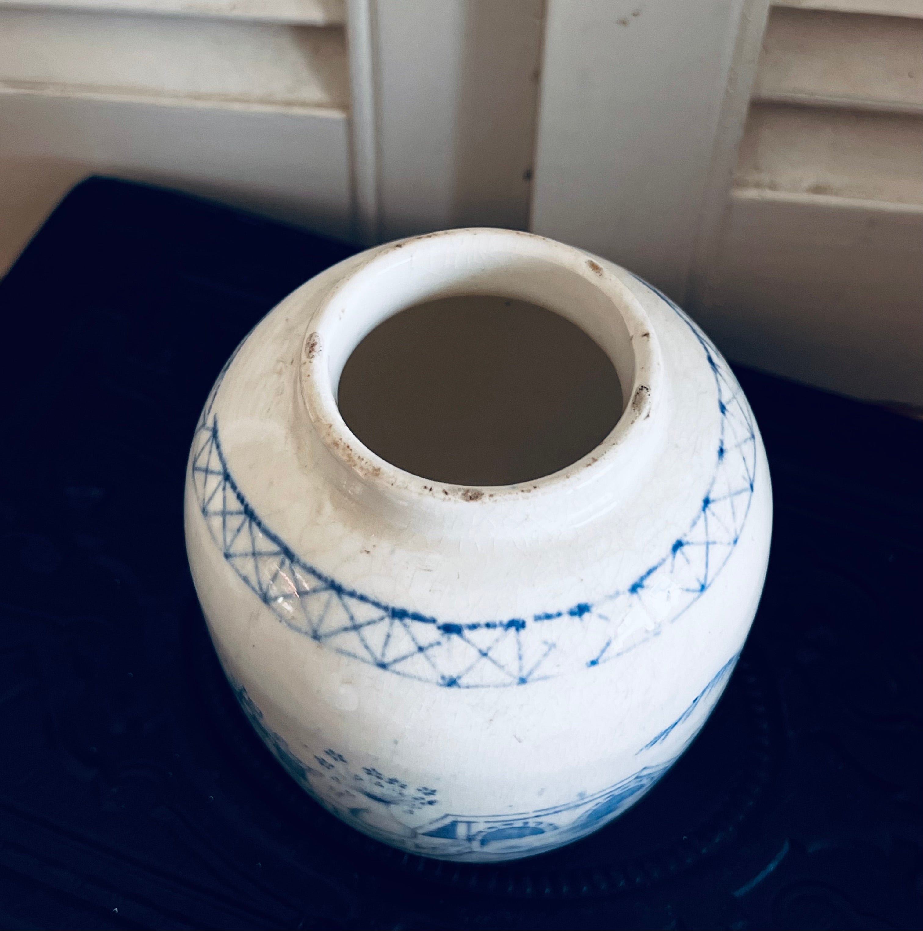 Prachtige Chinoiserie blauw-witte gemberpot uit de tweede helft van de 19e eeuw