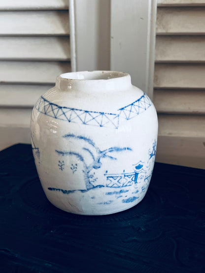 Prachtige Chinoiserie blauw-witte gemberpot uit de tweede helft van de 19e eeuw