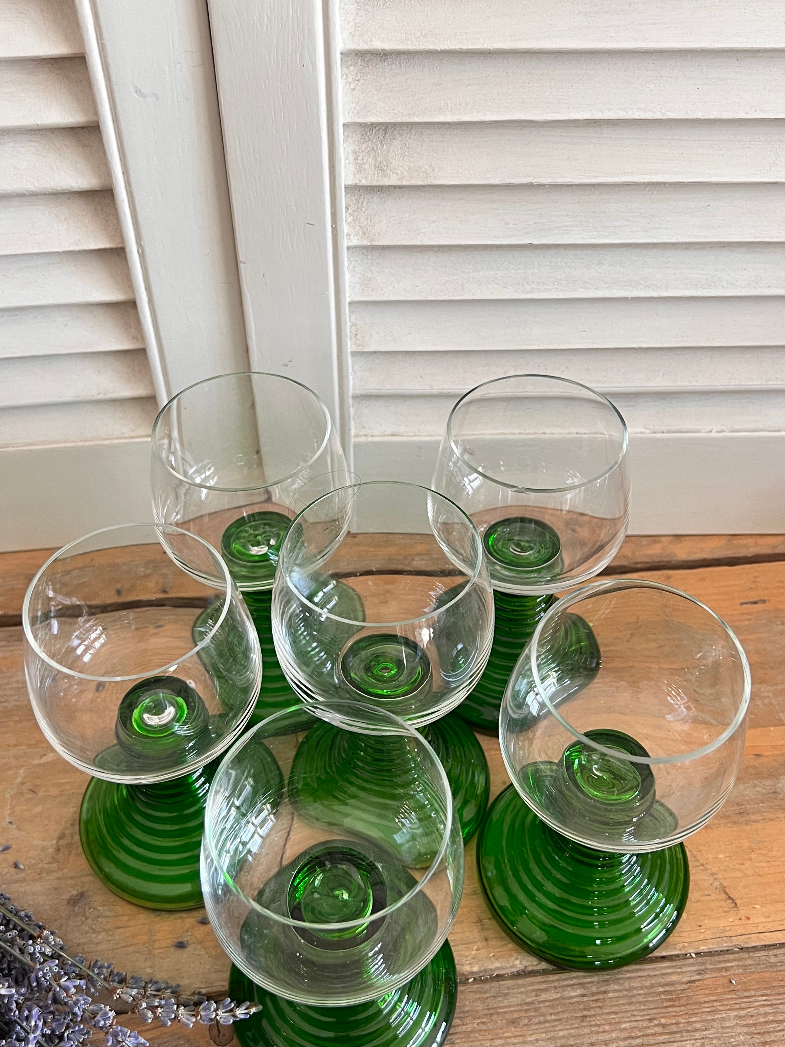 Set 6 kristallen Roemer glazen | jaren 60 vintage