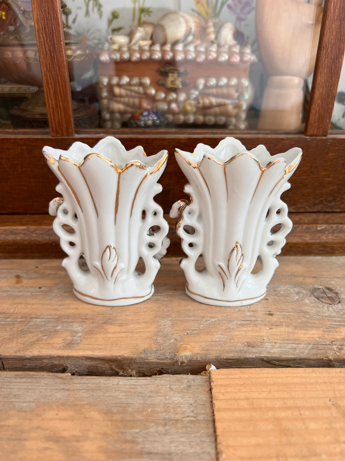 Antique French bridal vases
