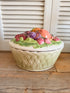 Vintage terrine met fruitdeksel van aardewerk - Bretagne
