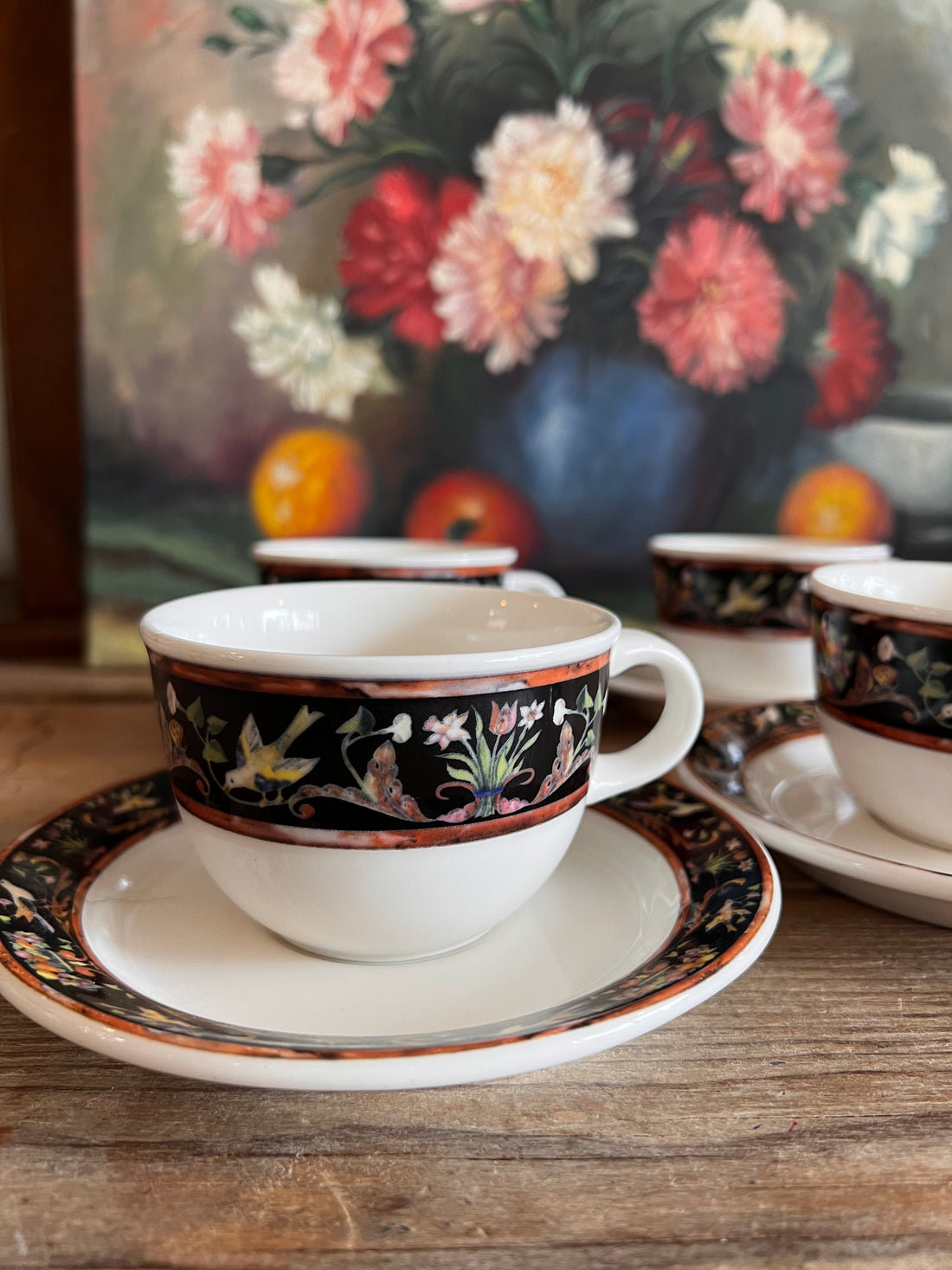 Villeroy &amp;amp; Boch intarsia kop en schotel, robuust porselein, onverwoestbaar porselein, Villeroy &amp;amp; Boch servies, intarsia servies, koffie kop en schotel, duurzame theekop, premium porselein servies, klassiek servies, Villeroy &amp;amp; Boch kopen