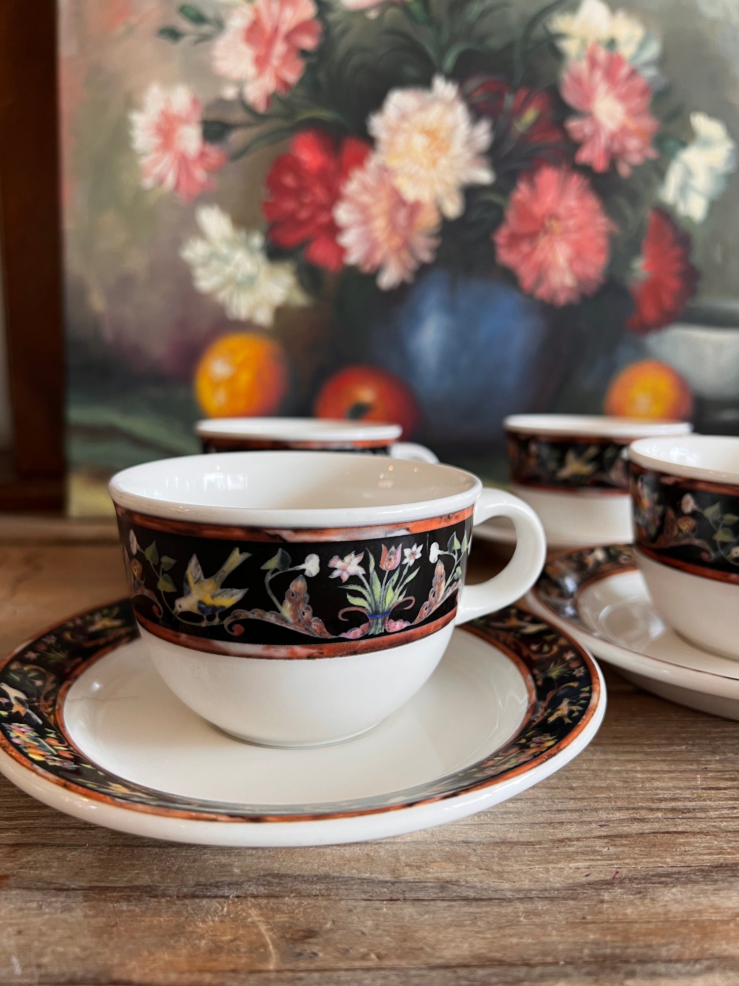 Villeroy &amp;amp; Boch intarsia kop en schotel, robuust porselein, onverwoestbaar porselein, Villeroy &amp;amp; Boch servies, intarsia servies, koffie kop en schotel, duurzame theekop, premium porselein servies, klassiek servies, Villeroy &amp;amp; Boch kopen