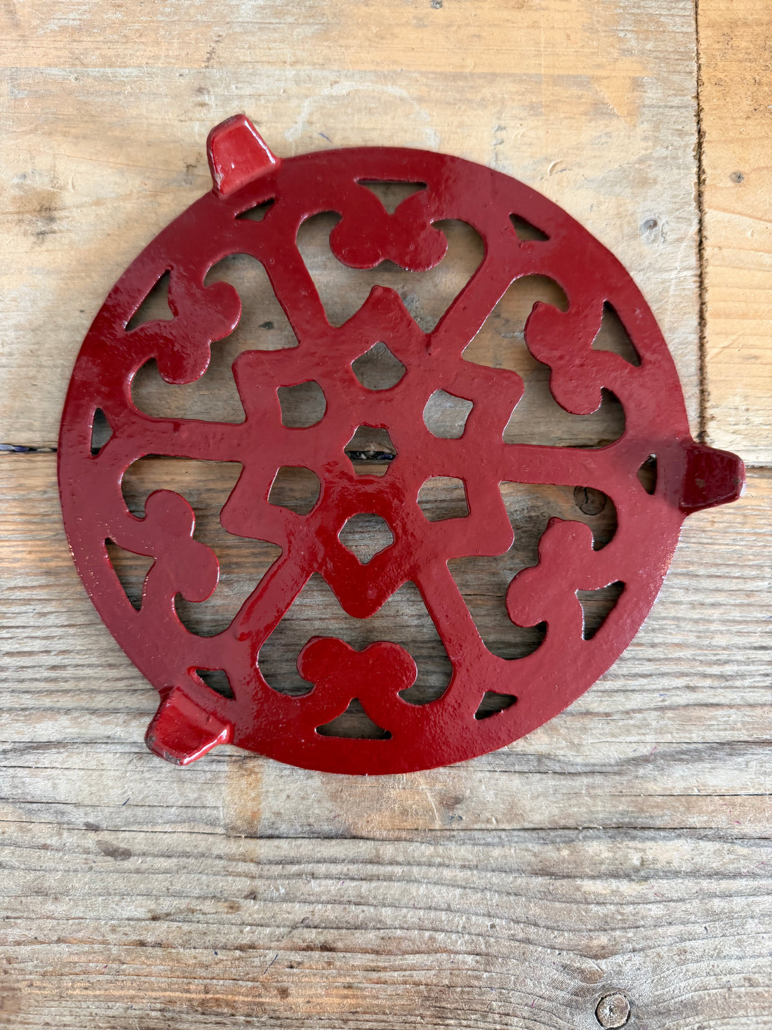 Gietijzeren onderzetter, Franse brocante, vintage onderzetter gietijzer