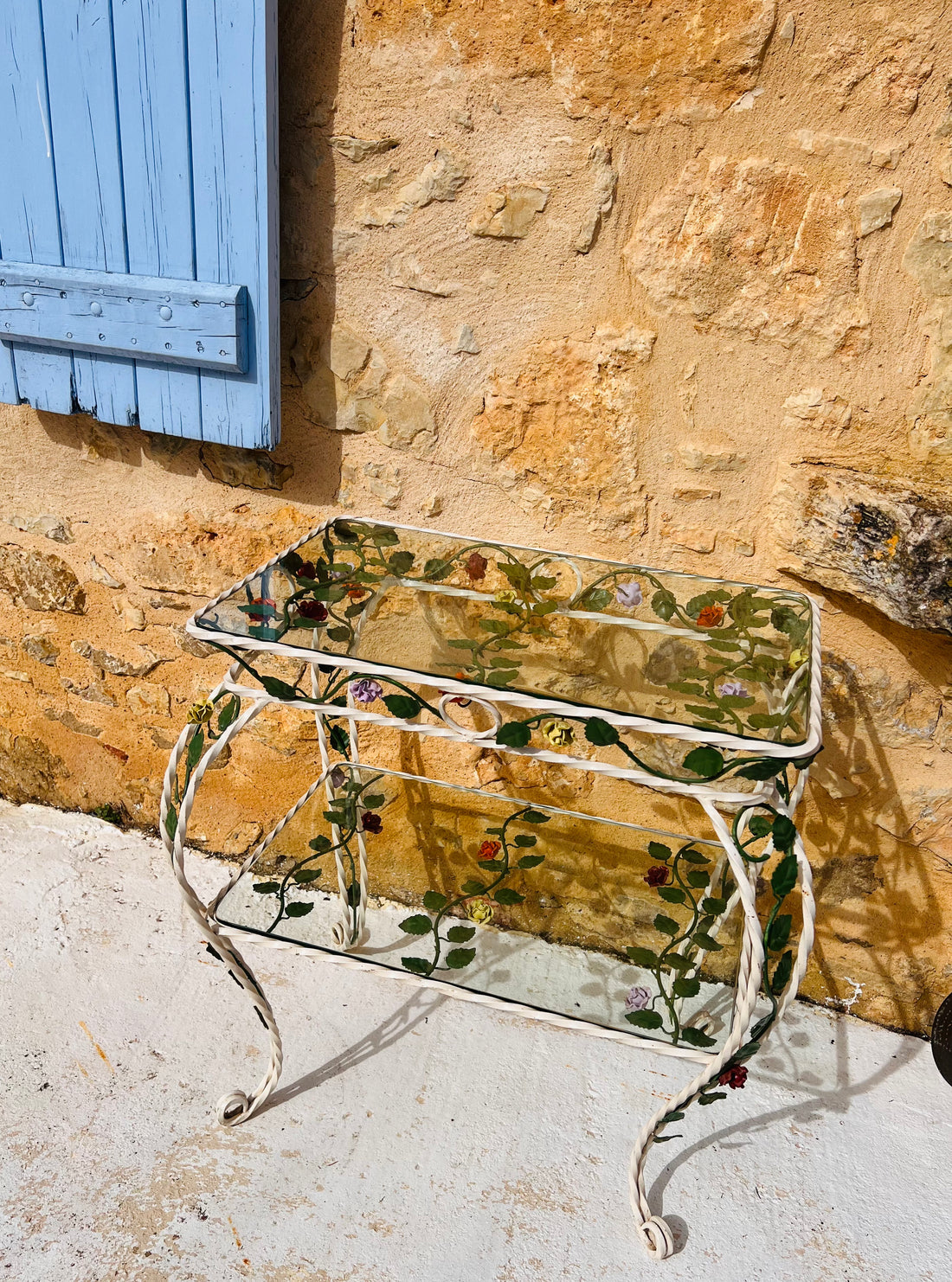 Franse brocante plantentafel rose