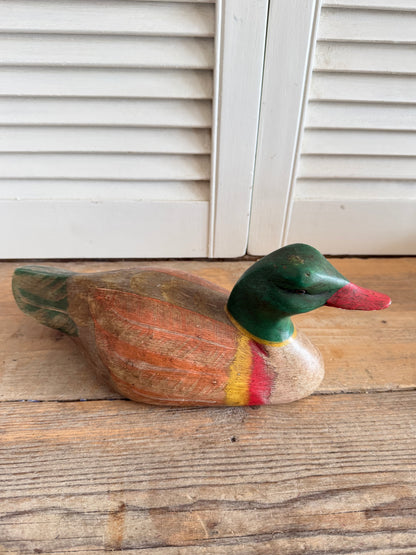 Vintage handgesneden houten lokeend (duck decoy)