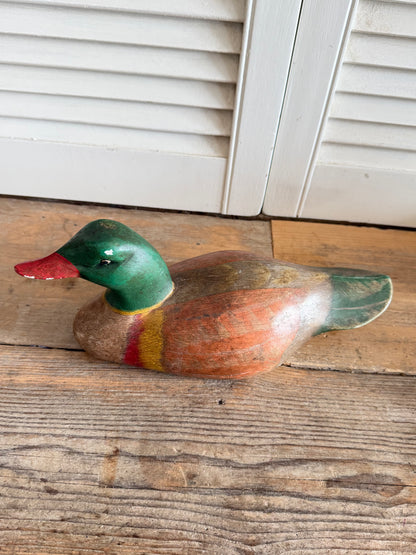Vintage handgesneden houten lokeend (duck decoy)