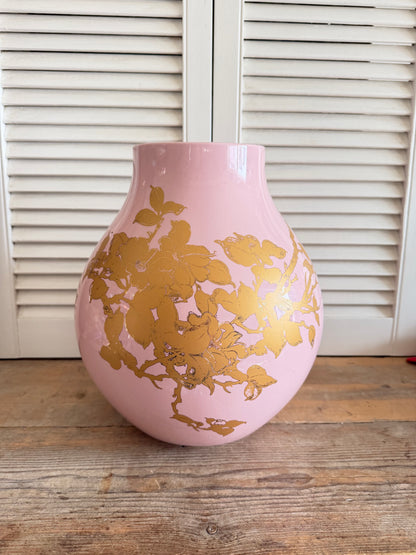 Hella Jongerius voor IKEA PS Jonsberg vaas (2005) - roze met gouddecor, vintage design