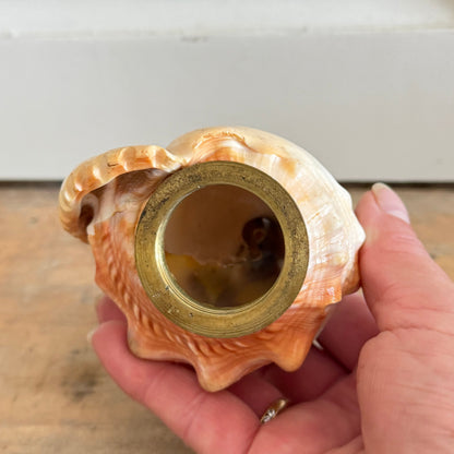 Antieke handgesneden camee schelp - decoratief lampenkapje