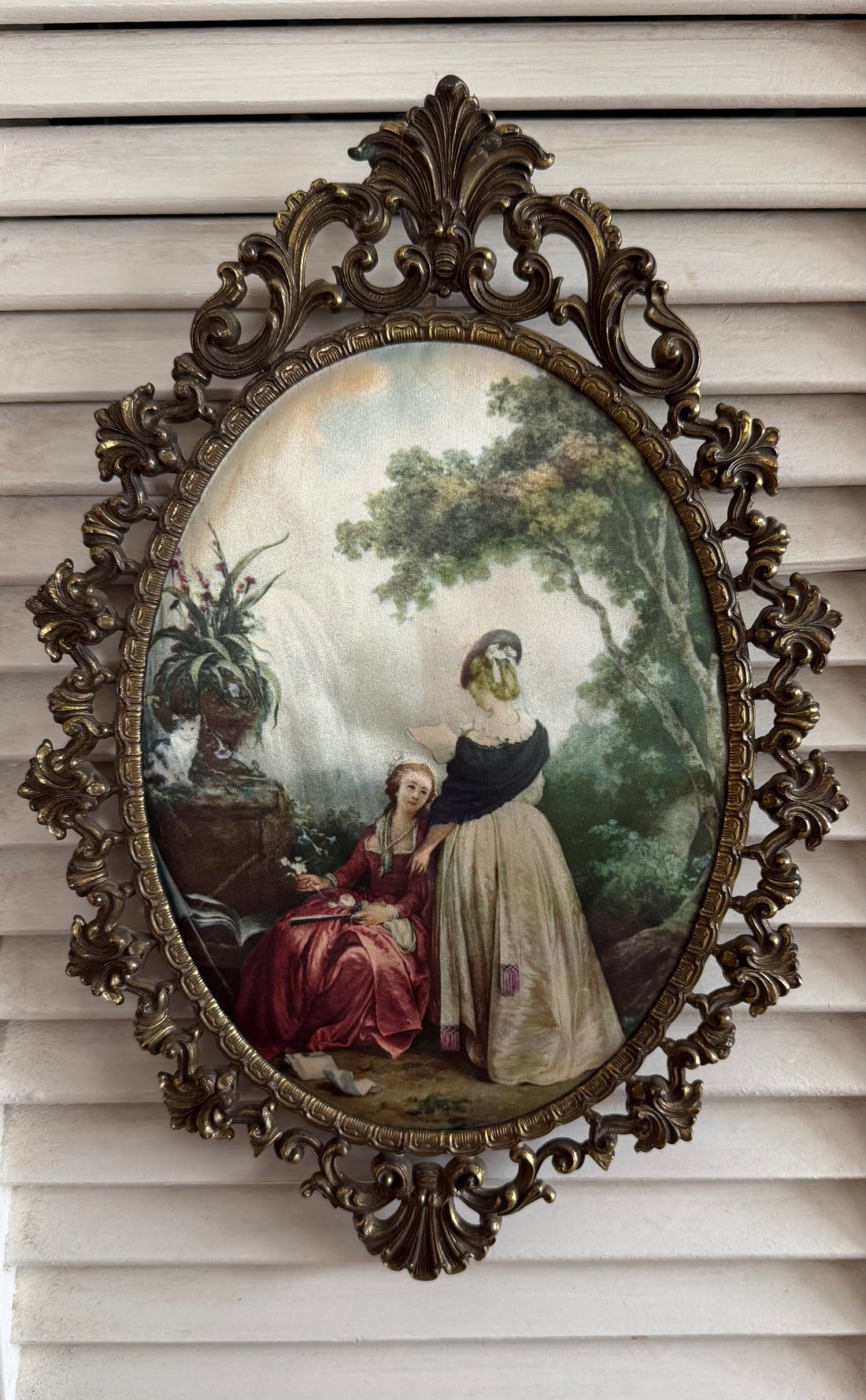 Vintage lijst, rococo stijl, vintage lijst met zijde