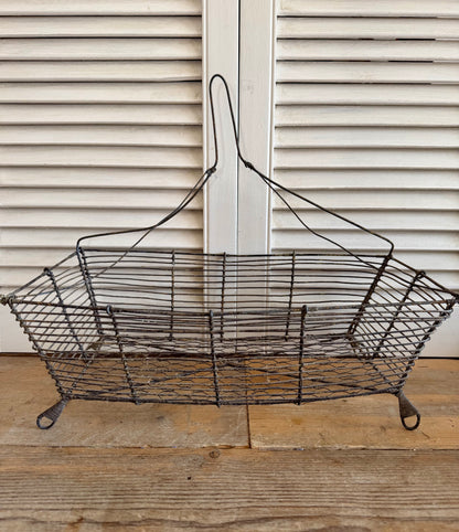 fil de fer mand, Franse draadijzeren hangmand, landelijke woondecoratie, vintage draadmand, Sofia&